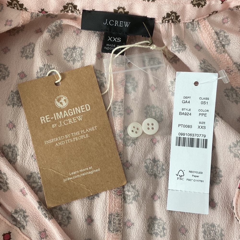 NWT J. Crew Reimagined Pink Printed Shirt Dress💗♥️💗 - Picture 4 of 11
